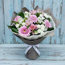 Букет цветов из:  Герберы, Альстромерии и Хризантемы #REPLACE_PRED# Жешарте