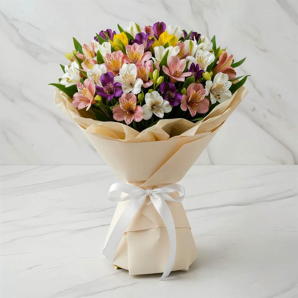 Букет цветов из: Альстромерии в Жешарте