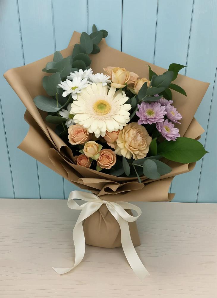 Букет цветов из: Герберы и Хризантемы в Жешарте