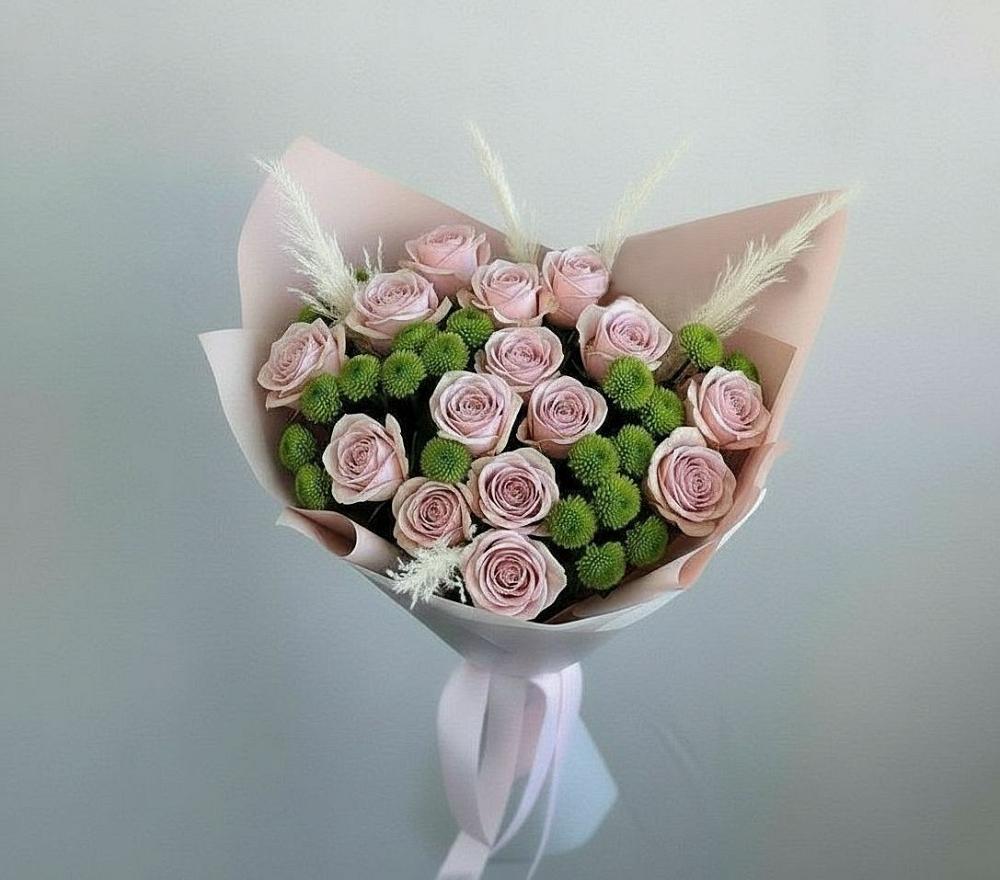 Букет цветов из: Розы и Хризантемы в Жешарте