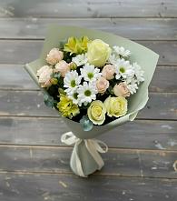 Букет цветов из:  Альстромерии, Розы и Хризантемы в Жешарте